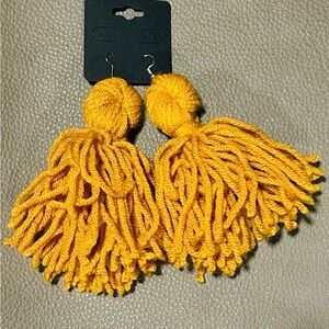 Vibrant Yellow Tassel Earrings